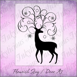 Flourish Stag / Deer Stamp