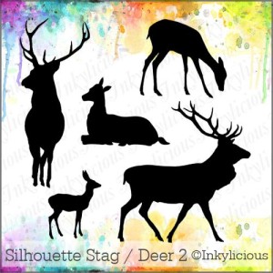 Silhouette Stag Deer Stamp set 2