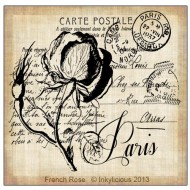 Vintage French Rose Stamp