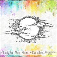 Cloudy Sun Moon Stamp & Stencil