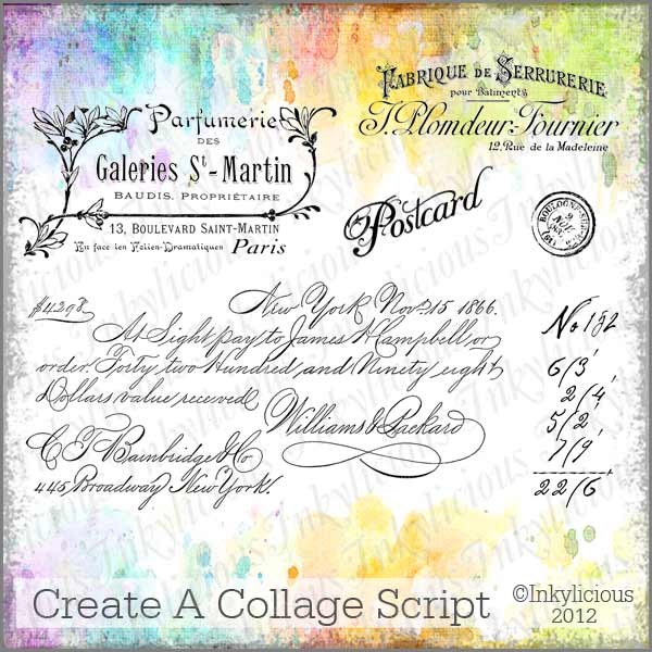 Vintage Script Stamp Set