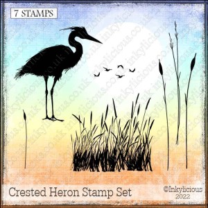 Crested Heron Stamp Set