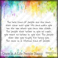 Once In A Life People Quote Stamp