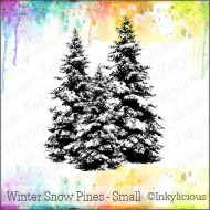 Winter Snow Pines Stamp Small 