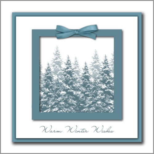 Winter Snow Pines Stamp Small 