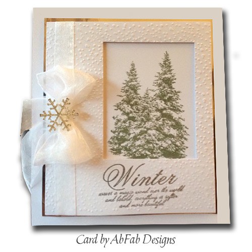 Winter Snow Pines Stamp Small 