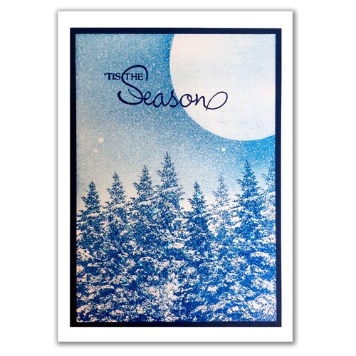 Winter Snow Pines Stamp Small 