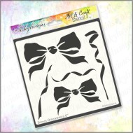 Bow & Streamer Stencil 6"