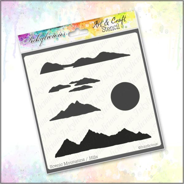 Scenic Mountain Hills Stencil 6"