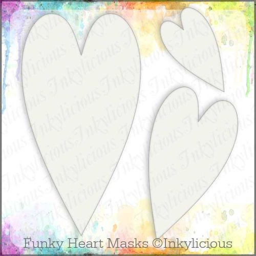 Funky Hearts Stencil 6"