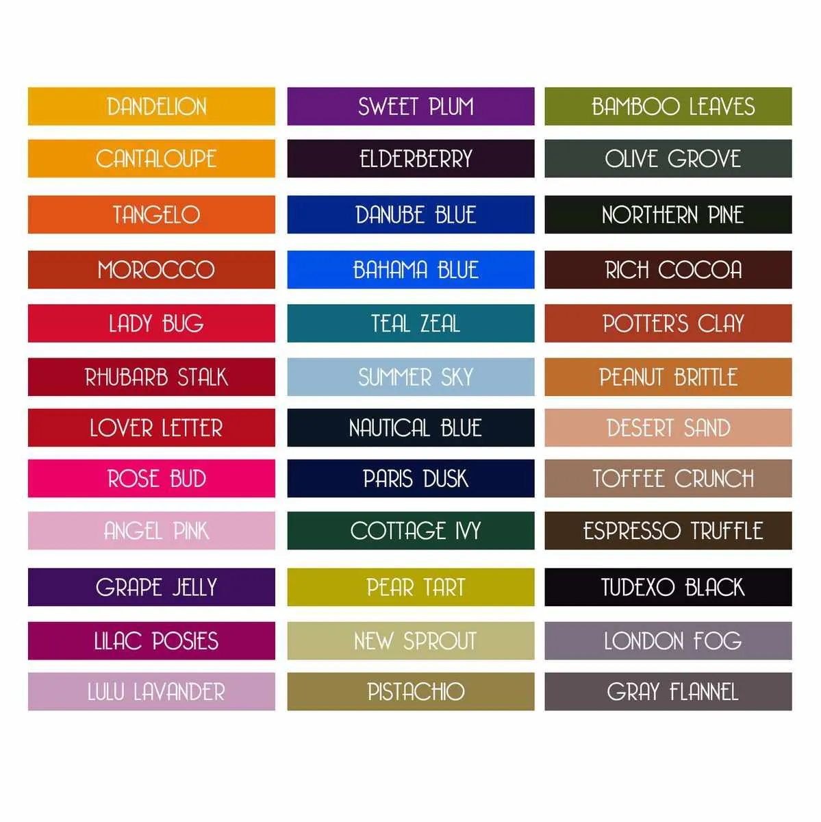 Memento Ink Pad Colours